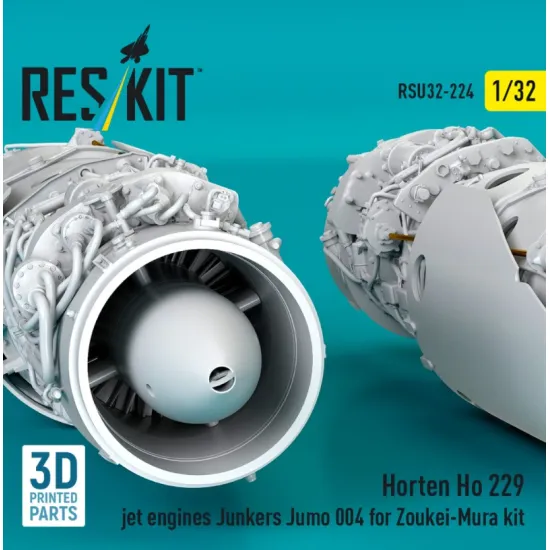 Reskit Rsu32-0224 1/32 Horten Ho 229 Jet Engines Junkers Jumo 004 2 Pcs For Zoukei-mura Kit 3d Printed