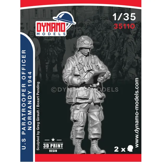 Dynamo Models 35110 1/35 Us Paratrooper Officer Checking The Map Normandy 1944 3d Printed Resin Kit