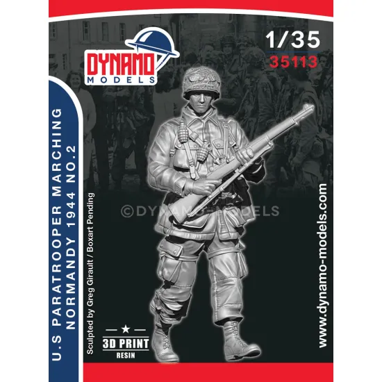 Dynamo Models 35113 1/35 Us Paratrooper Rifleman Marching Normandy 1944 Ww2 3d Printed Resin Kit