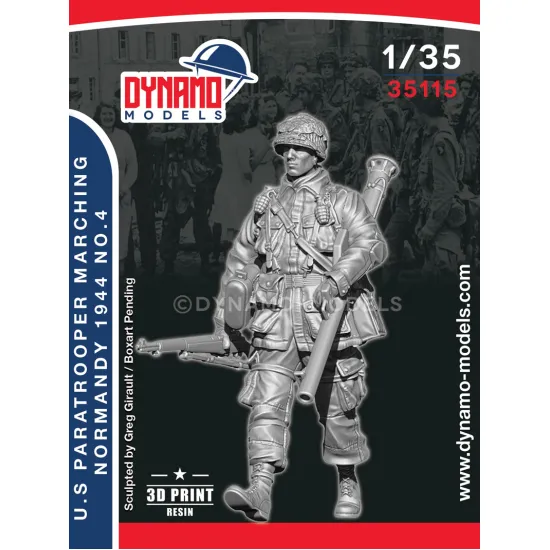 Dynamo Models 35115 1/35 Us Paratrooper Bazooka Marching Normandy 1944 Ww2 3d Printed Resin Kit
