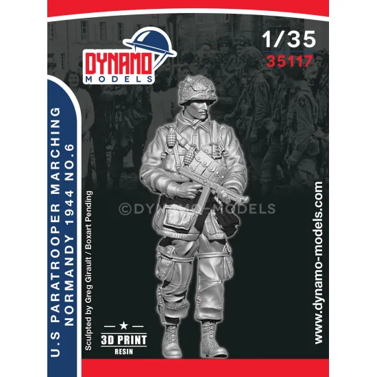Dynamo Models 35117 1/35 Us Paratrooper Smg Marching Normandy 1944 Ww2 3d Printed Resin Kit