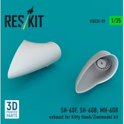 Reskit Rsu35-0039 1/35 Sh-60f Sh-60b Mh-60r Exhaust For Kitty Hawk/Zimimodel Kit 3d Printed