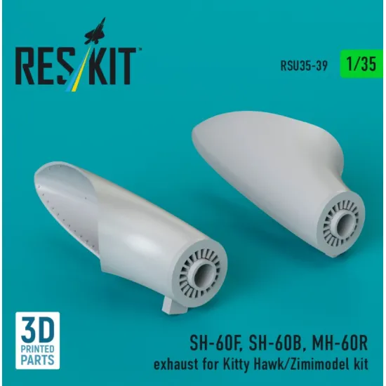 Reskit Rsu35-0039 1/35 Sh-60f Sh-60b Mh-60r Exhaust For Kitty Hawk/Zimimodel Kit 3d Printed