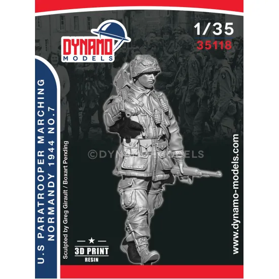 Dynamo Models 35118 1/35 Us Paratrooper Mg Marching Normandy 1944 Ww2 3d Printed Resin Kit