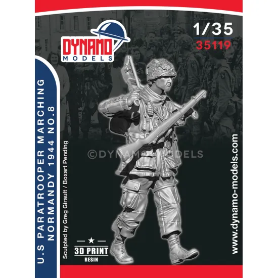 Dynamo Models 35119 1/35 Us Paratrooper Mg Tripod Marching Normandy 1944 Ww2 3d Printed Resin Kit