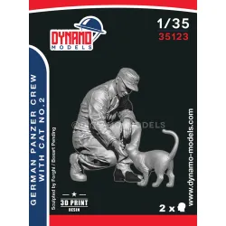 Dynamo Models 35123 1/35 German Panzer Crew With Cat Ww2 3d Resin Kit
