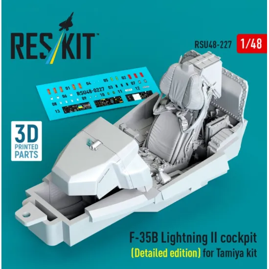 Reskit RSU48-0227 1/48 ​​F-35B Lightning II cockpit Detailed edition for Tamiya kit 3D Printed
