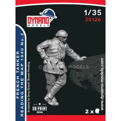 Dynamo Models 35126 1/35 French Tanker Reading The Map 1940 3d Printed Resin Kit