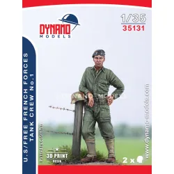 Dynamo Models 35131 1/35 Us/Free French Forces Tank Crew 3d Printed Resin Kit