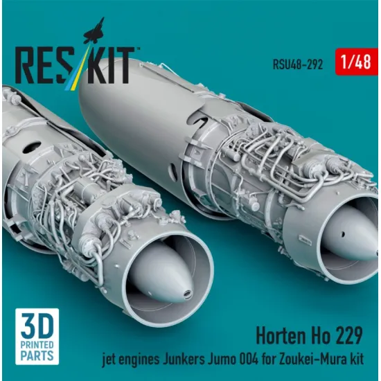 Reskit RSU48-0292 1/48 ​​Horten Ho 229 jet engines Junkers Jumo 004 for Zoukei-Mura kit 3D Printed