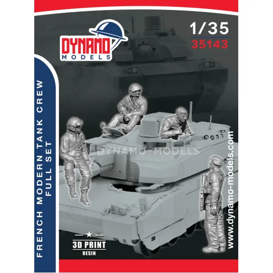 Dynamo Models 35143 1/35 French Modern Tank Crew 4 Figures 3d Printed Resin Kit