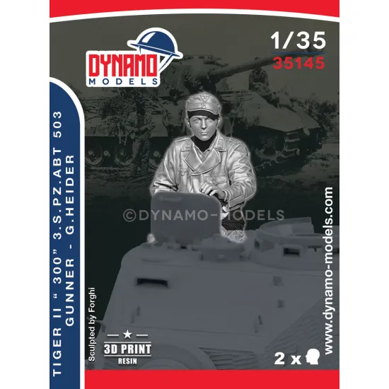 Dynamo Models 35145 1/35 Tiger Ii 300 S.pz.abt 503 Gunner Heider Ww2 3d Printed Resin Kit