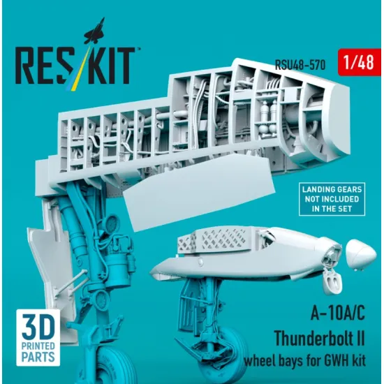 Reskit RSU48-0570 1/48 ​​A-10A/C Thunderbolt II wheel bays for GWH kit 3D Printed