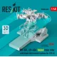 Reskit Rsu48-0645 1/48 Mh-60l Uh-60a Folded Main Rotor With Blade Fold Restraint Systems For Icm Kit 3d Printed