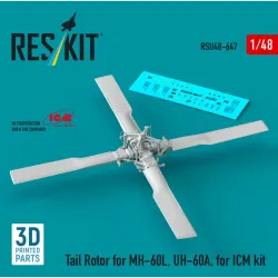Reskit Rsu48-0647 1/48 Tail Rotor For Mh-60l Uh-60a For Icm Kit 3d Printed