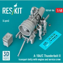 Reskit Rsf48-0186 1/48 A-10a/C Thunderbolt Ii Transport Dolly With Engine And Service Crew 4 Pcs 3d Printed