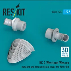 Reskit Rsu72-0145 1/72 Hc 2 Westland Wessex Exhaust And Transmission Cover For Airfix Kit 3d Printed