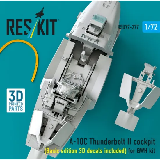 Reskit Rsu72-0277 1/72 A-10c Thunderbolt Ii Cockpit Basic Edition 3d Decals Included For Gwh Kit 3d Printed