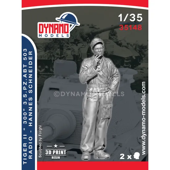 Dynamo Models 35148 1/35 Tiger Ii 300 Spzabt 503 Radio Operator Hannes Schneider Ww2 3d Printed Resin Kit