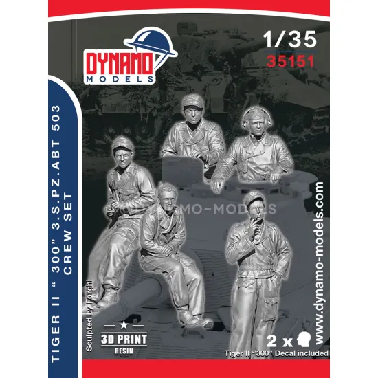 Dynamo Models 35151 1/35 Tiger Ii 300 S.pz.abt 503 Crew 4 Figures Ww2 3d Printed