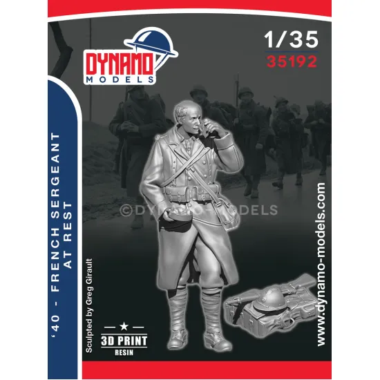 Dynamo Models 35192 1/35 1940 French Sergeant At Rest 3d Printed Resin Kit