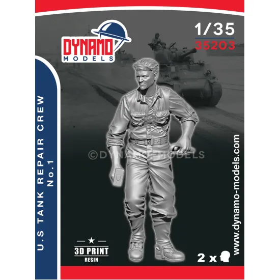 Dynamo Models 35203 1/35 U.s Tank Repair Crew Ww2 3d Printed Resin Kit