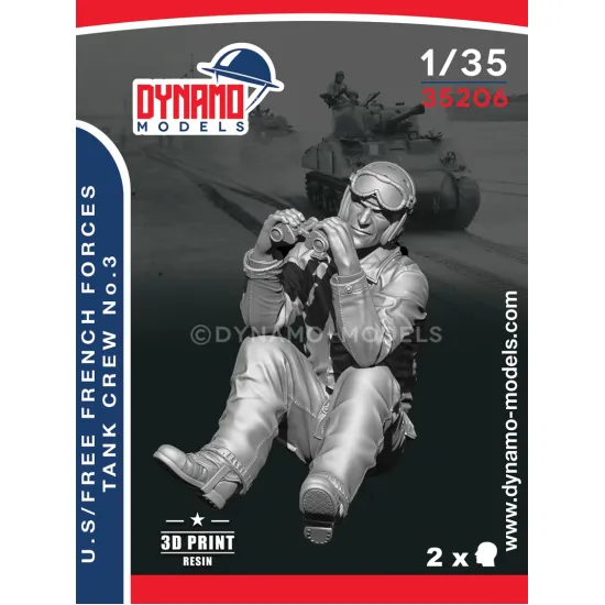Dynamo Models 35206 1/35 Us Or Free French Forces Tanker 1944 3d Printed Resin Kit