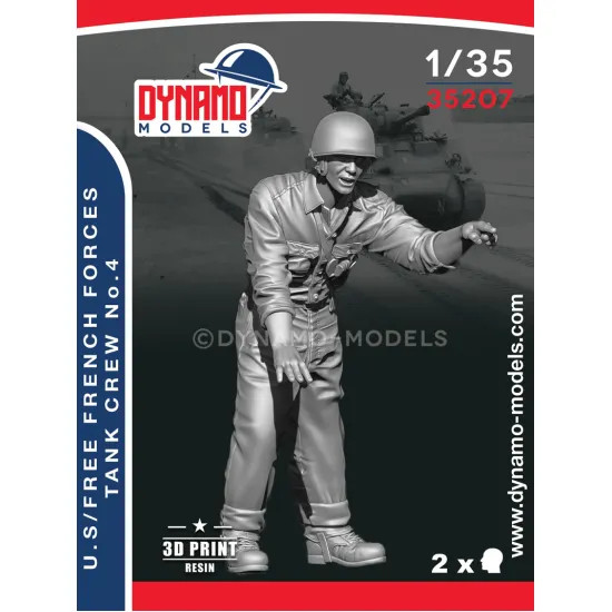 Dynamo Models 35207 1/35 Us Or Free French Forces Tanker 1944 3d Printed Resin Kit