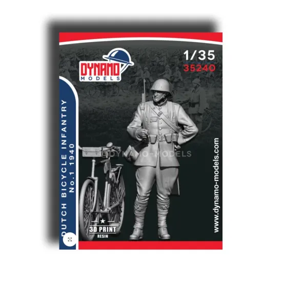 Dynamo Models 35240 1/35 Dutch Army Bicycle Infantry 1940 With Bicycle 3d Printed Resin Kit