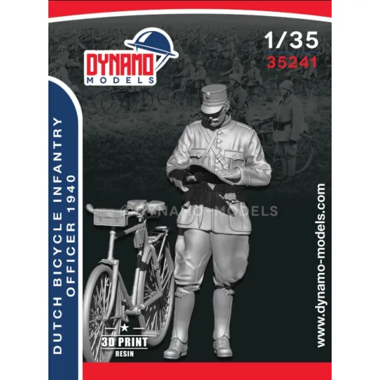 Dynamo Models 35241 1/35 Dutch Army Infantry Bicycle Officer 1940 With Bicycle 3d Printed Resin Kit