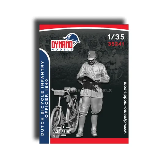 Dynamo Models 35241 1/35 Dutch Army Infantry Bicycle Officer 1940 With Bicycle 3d Printed Resin Kit