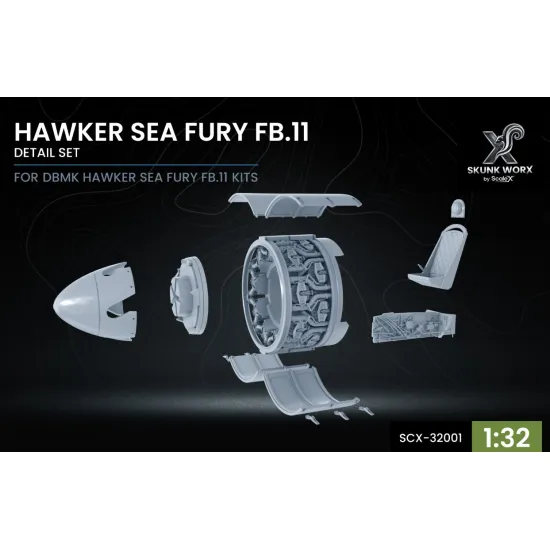 Skunk Worx Scx-32001 1/32 Hawker Sea Fury Fb 11 Detail Set For Dbmk