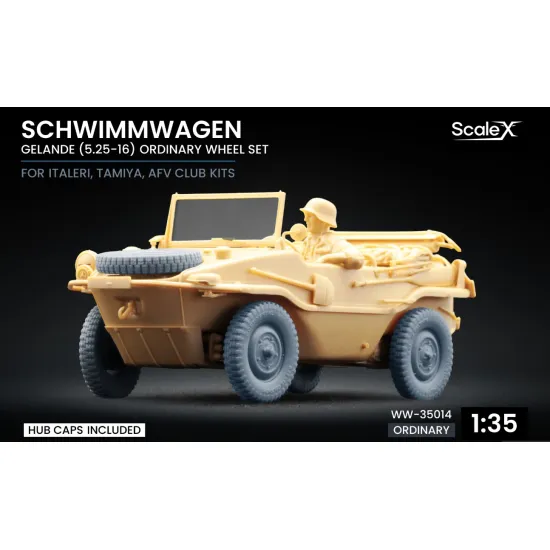 Scalex Ww-35014 1/35 Schwimmwagen Gelande V1 5/25-16 Ordinary Wheel Set For Italeri Tamiya Afv Club
