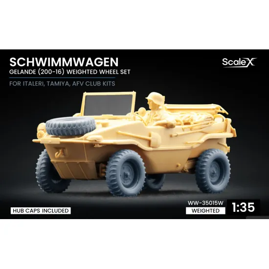 Scalex Ww-35015w 1/35 Schwimmwagen Gelande V2 200-16 Ordinary Wheel Set For Italeri Afv Club