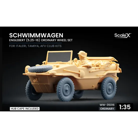 Scalex Ww-35016w 1/35 Schwimmwagen Englebert Ordinary Wheel Set For Italeri Tamiya Afv Club