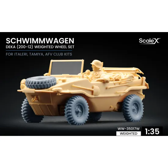 Scalex Ww-35017w 1/35 Schwimmwagen Deka Weighted Wheel Set For Italeri Tamiya Afv Club
