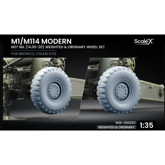 Scalex Ww-35020c 1/35 M1/M114 Modern Ordinary And Weighted Wheel Set For Bronco Italeri