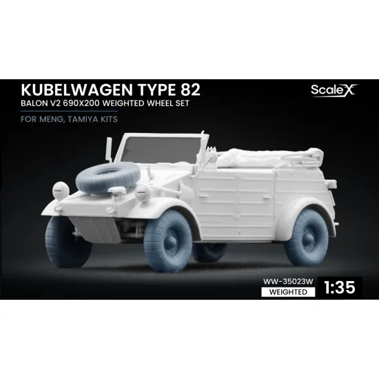 Scalex Ww-35023w 1/35 Kubelwagen Type 82 Balon 2 Weighted Wheel Set For Meng Tamiya