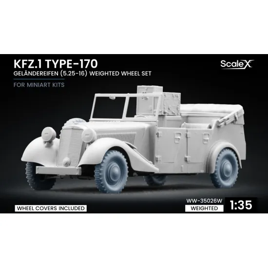 Scalex Ww-35026w 1/35 Kfz 1 Type-170 Vk Gelandereifen Weighted Wheel Set For Miniart