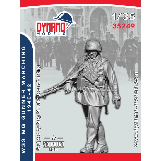 Dynamo Models 35249 1/35 German Wss Mg Gunner Marching 1940-42 3d Printed Kit