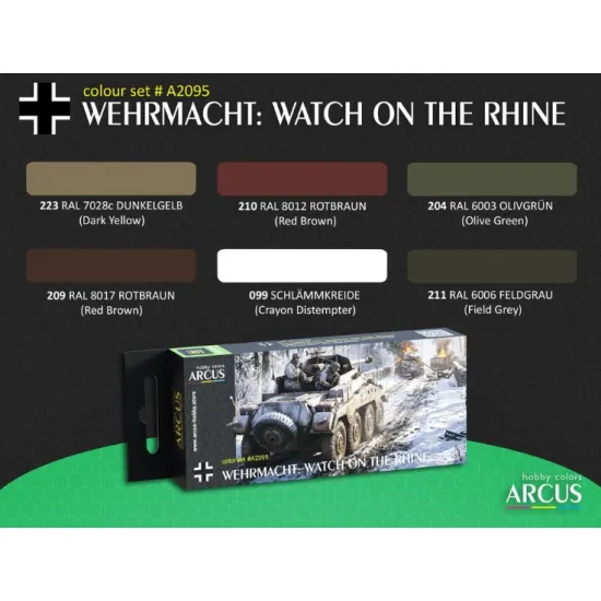 Arcus A2095 Acrylic Paints Set Wehrmacht Watch On The Rhine 6colors In Set 10ml