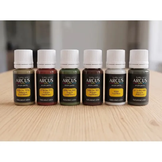 Arcus 2095 Enamel Paints Set Wehrmacht Watch On The Rhine 6 Colors In Set 10ml