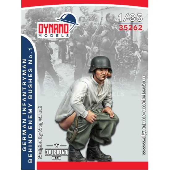 Dynamo Models 35262 1/35 German Infantryman Behind The Enemy Bushes 1939-42 Ww2 3d Printed Kit