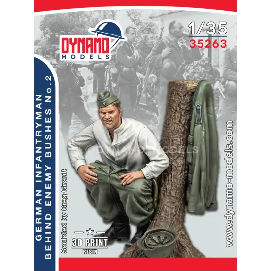 Dynamo Models 35263 1/35 German Infantryman Behind The Enemy Bushes 1939-42 Ww2 3d Printed Kit