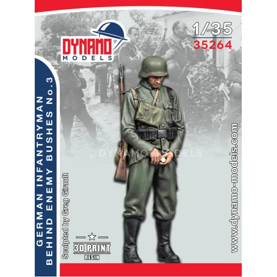 Dynamo Models 35264 1/35 German Infantryman Behind The Enemy Bushes 1939-42 Ww2 3d Printed Kit