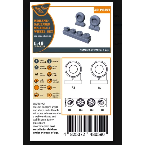 Clear Prop Cpa48059 1/48 Morane-saulnier Wheels Set For Dora Wings Kit