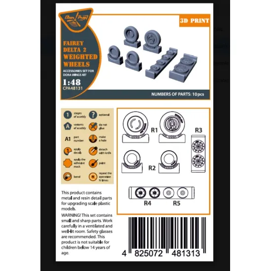 Clear Prop Cpa48131 1/48 Fairey Delta 2 Wheels Set Weighted For Dora Wings Kit