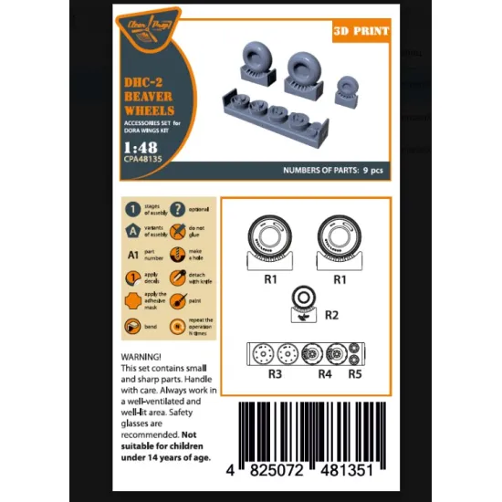 Clear Prop Cpa48135 1/48 Dhc-2 Beaver Wheels Set For Dora Wings Kit