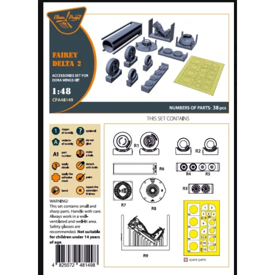 Clear Prop Cpa48149 1/48 Fairey Delta 2 Accessories Set For Dora Wings Kit