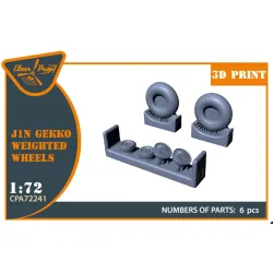 Clear Prop Cpa72241 1/72 J1n Gekko Wheel Set Weighted